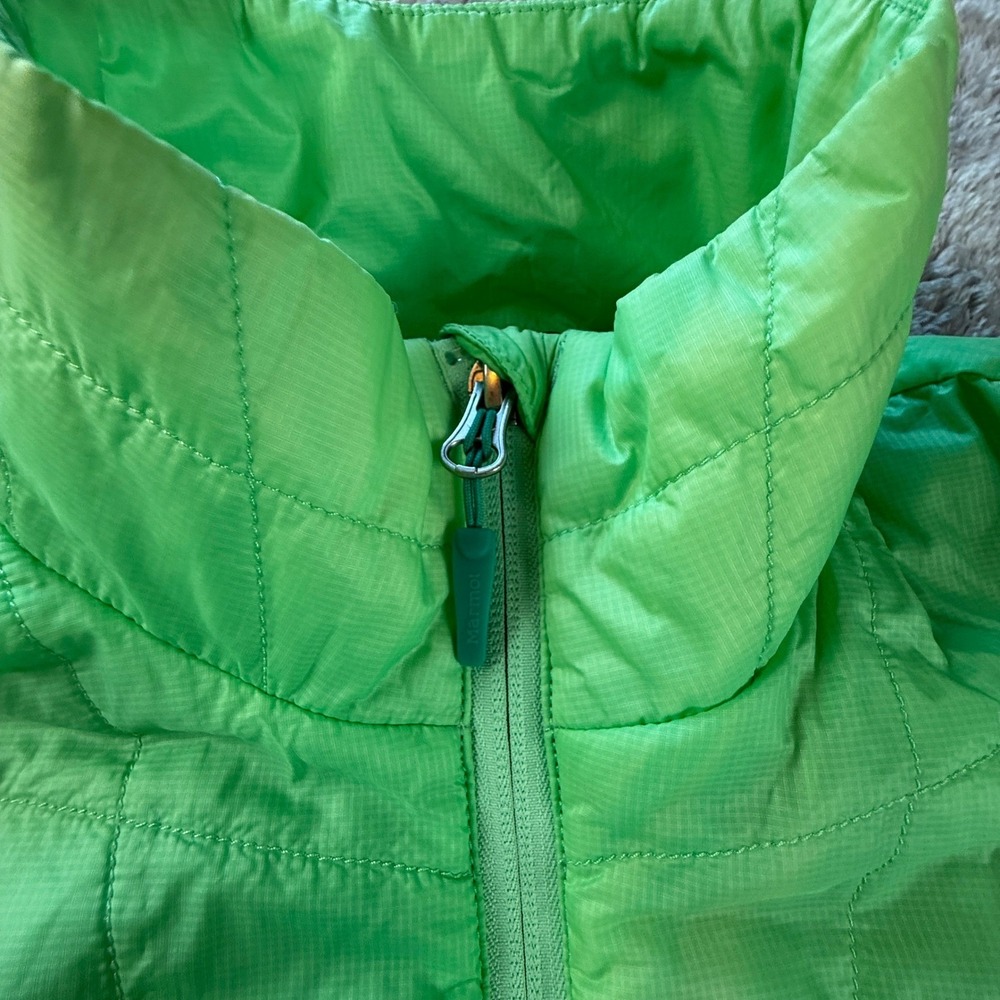 Marmot Puffer Jacket Medium Quilted Lightweight Bright Lime Green Outdoor - Picture 16 of 16